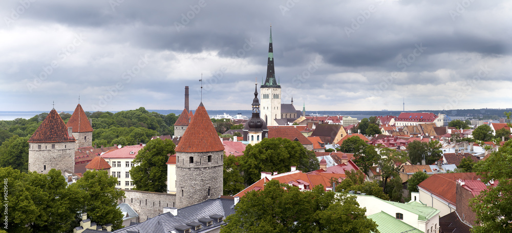 City panorama from an observation deck. Tallinn. Estonia.