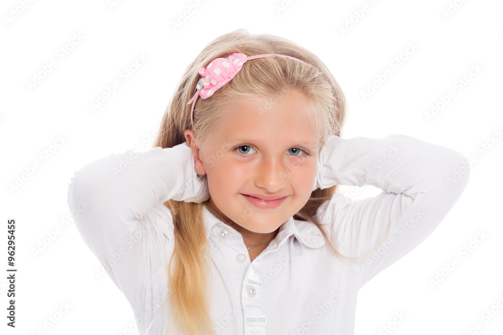 Portrait of girl six years. Portrait of girl six years.