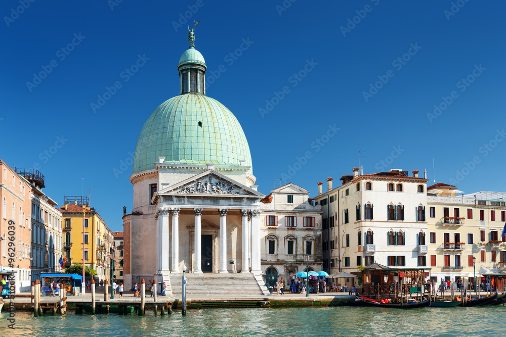 The San Simeone Piccolo in Venice (Italy) on blue sky background