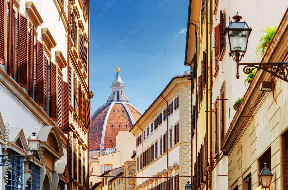 View of dome of the Florence Cathedral, Tuscany, Italy