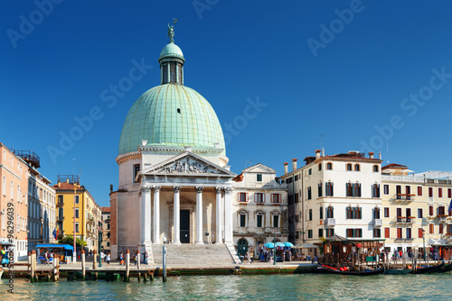 The San Simeone Piccolo in Venice (Italy) on blue sky background