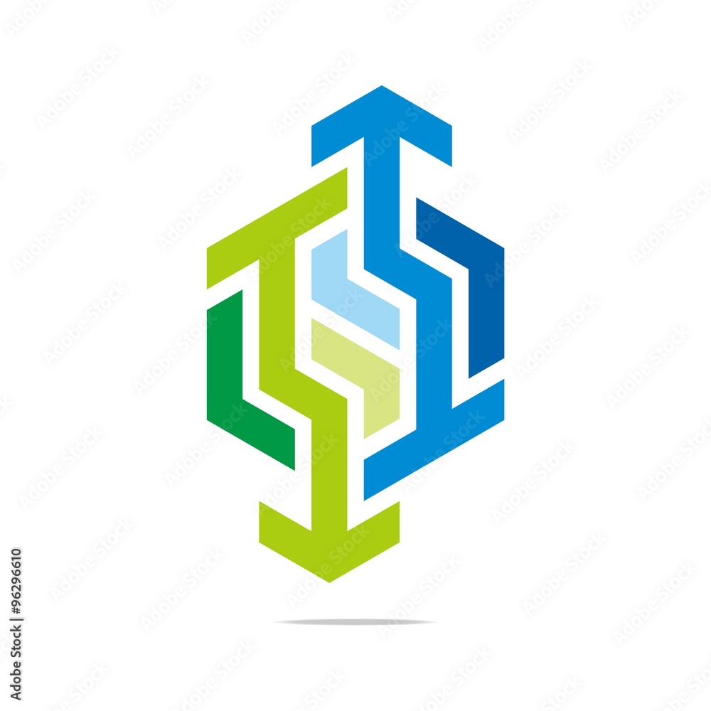 Logo Abstract Arrow Symbol Hexa Connecting Icon Logo Abstract Arrow Symbol Hexa Connecting Icon