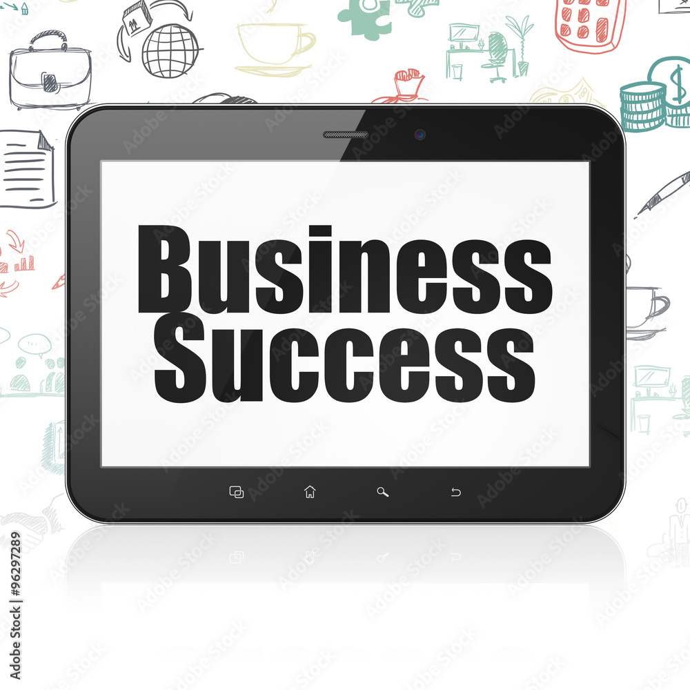 Finance concept: Tablet Computer with Business Success on display Finance concept: Tablet Computer with Business Success on display
