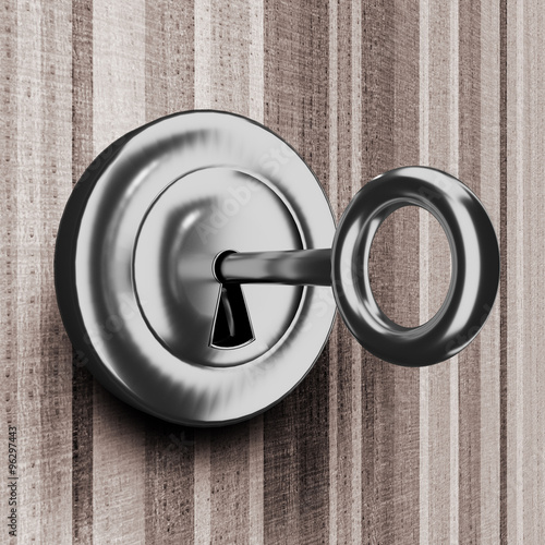 Foto Room key is in the lock