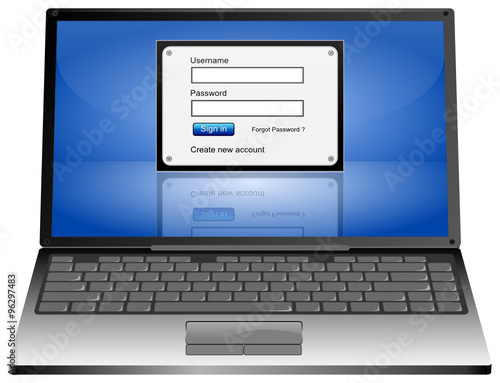 Laptop Computer with Login screen