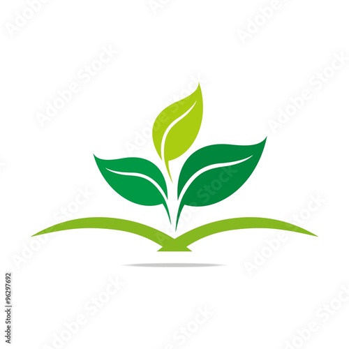 Logo leaves mashed drugs organic product icon