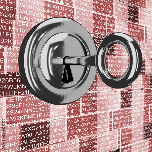 Bilde på lerret Key in Virtual Wall