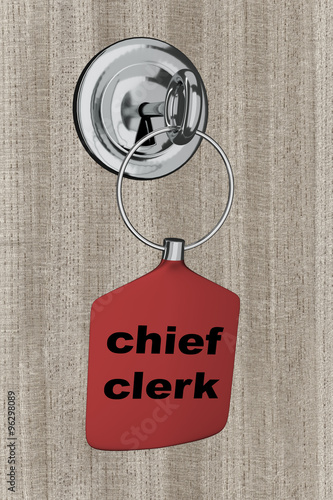 Foto Key pendant is in the door lock