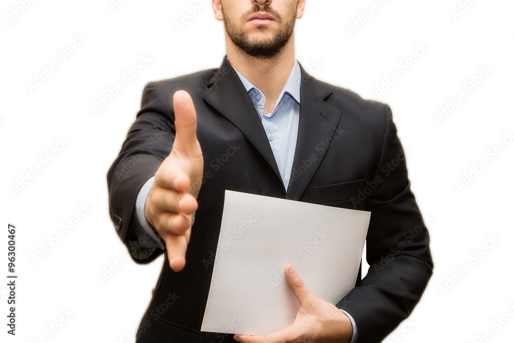 stretta di mano di uomo in giacca e camicia per lavoro e firma del contratto per una nuova carriera stretta di mano di uomo in giacca e camicia per lavoro e firma del contratto per una nuova carriera