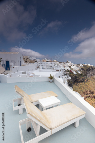 Santorini island landscape of famous Oia village, Greece