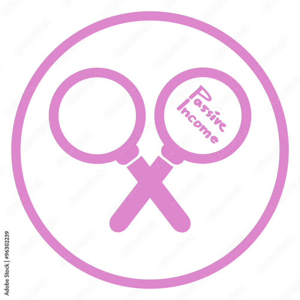 Passive Income in magnifier, Magnifier icon vector Passive Income in magnifier, Magnifier icon vector