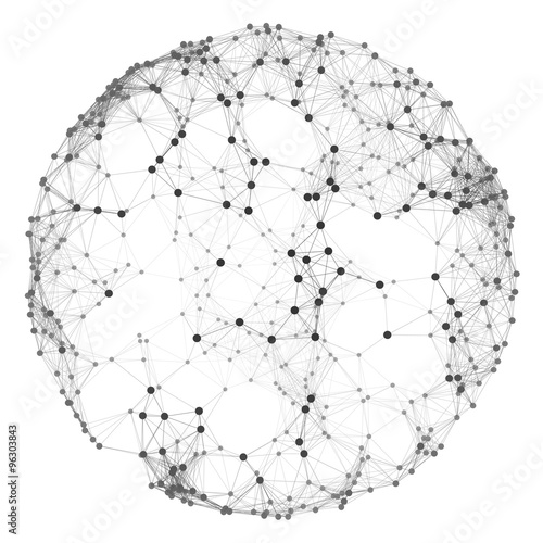 Connection Structure. Wireframe Vector Illustration.
