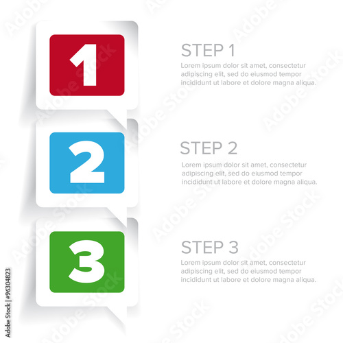 One two three - progress steps vector
