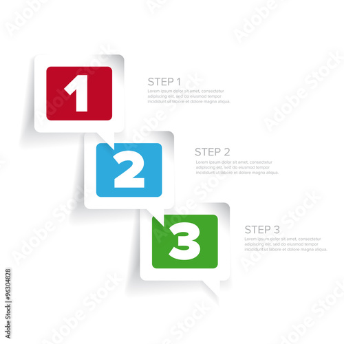 One two three - progress steps vector