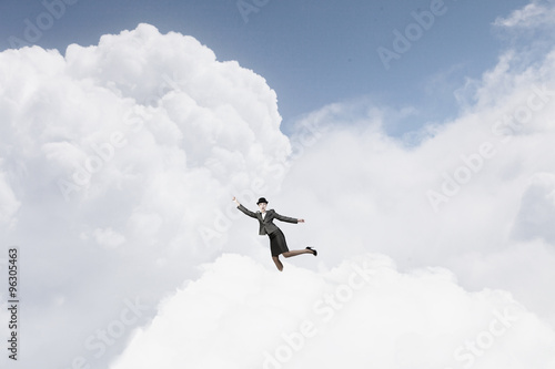 Woman catch cloud