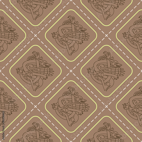 Seamless background with Celtic art and ethnic ornaments for your design