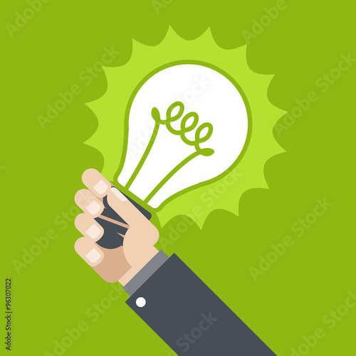 Innovation - shining lamp in hand