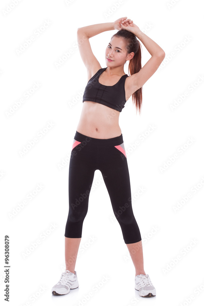 Sport woman stretching exercise. Fitness concept Sport woman stretching exercise. Fitness concept