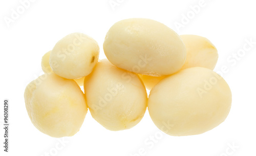 White potatoes isolated on white background