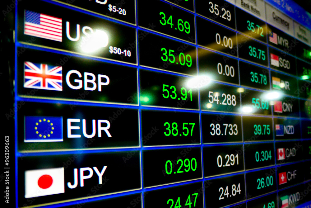 Currency Exchange Rate On Digital LED Display Board Stock Photo Adobe 