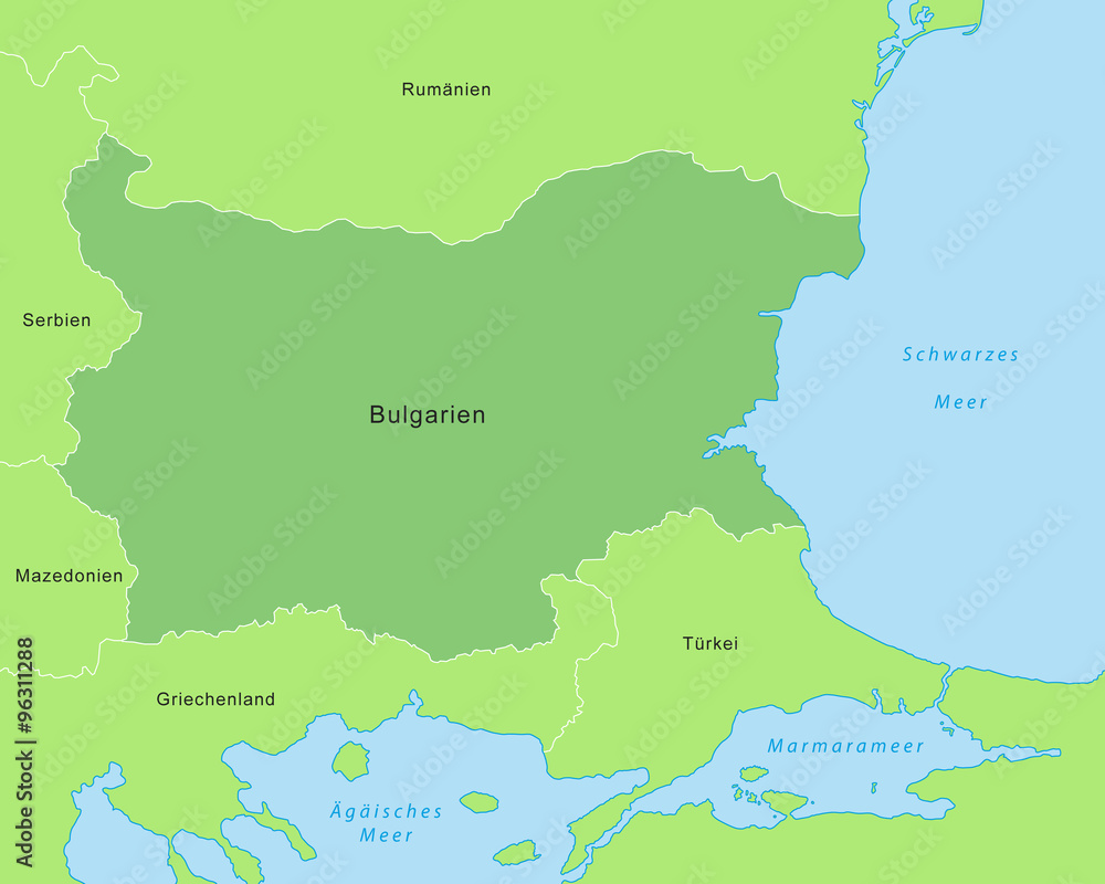 Fototapeta premium Bulgarien Karte - Grün