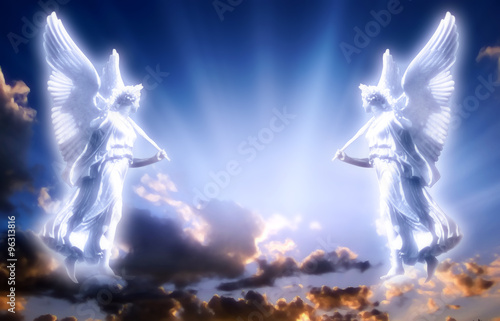 Slika na platnu Angels with divine Light