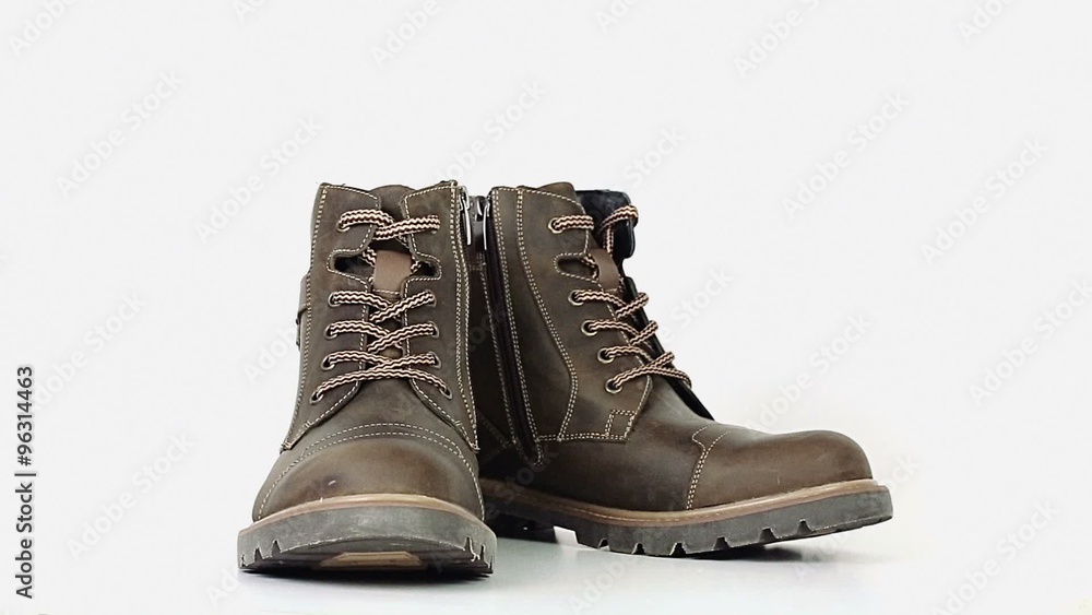 Brown shoes rotate on a white background Brown shoes rotate on a white background