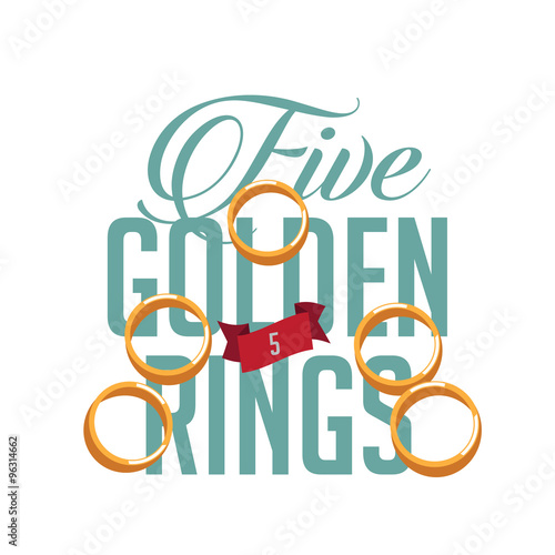 Five golden rings EPS 10 vector illustration