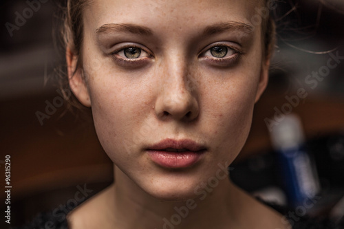 beautiful girl with freckles