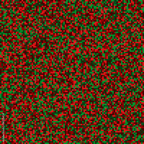 Seamless digital pixel pattern in festive Christmas colors
