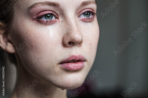 beautiful young girl crying