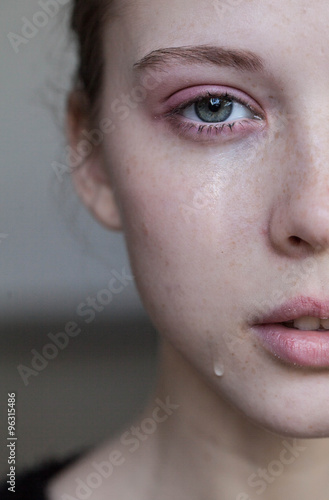 beautiful young girl crying