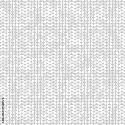 Vector white knitted seamless pattern