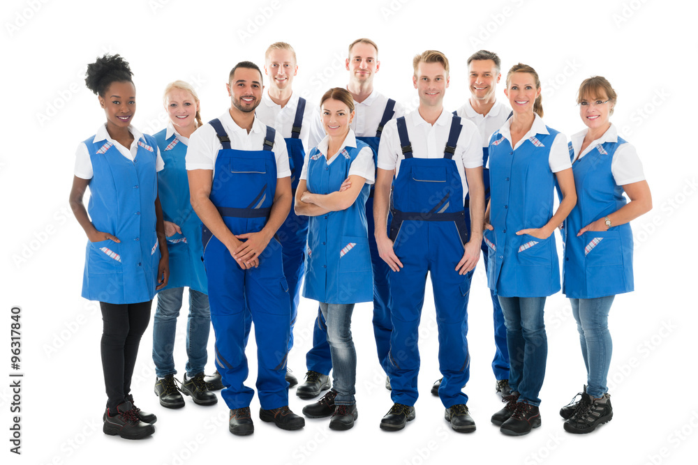 Obraz premium Group Portrait Of Confident Janitors