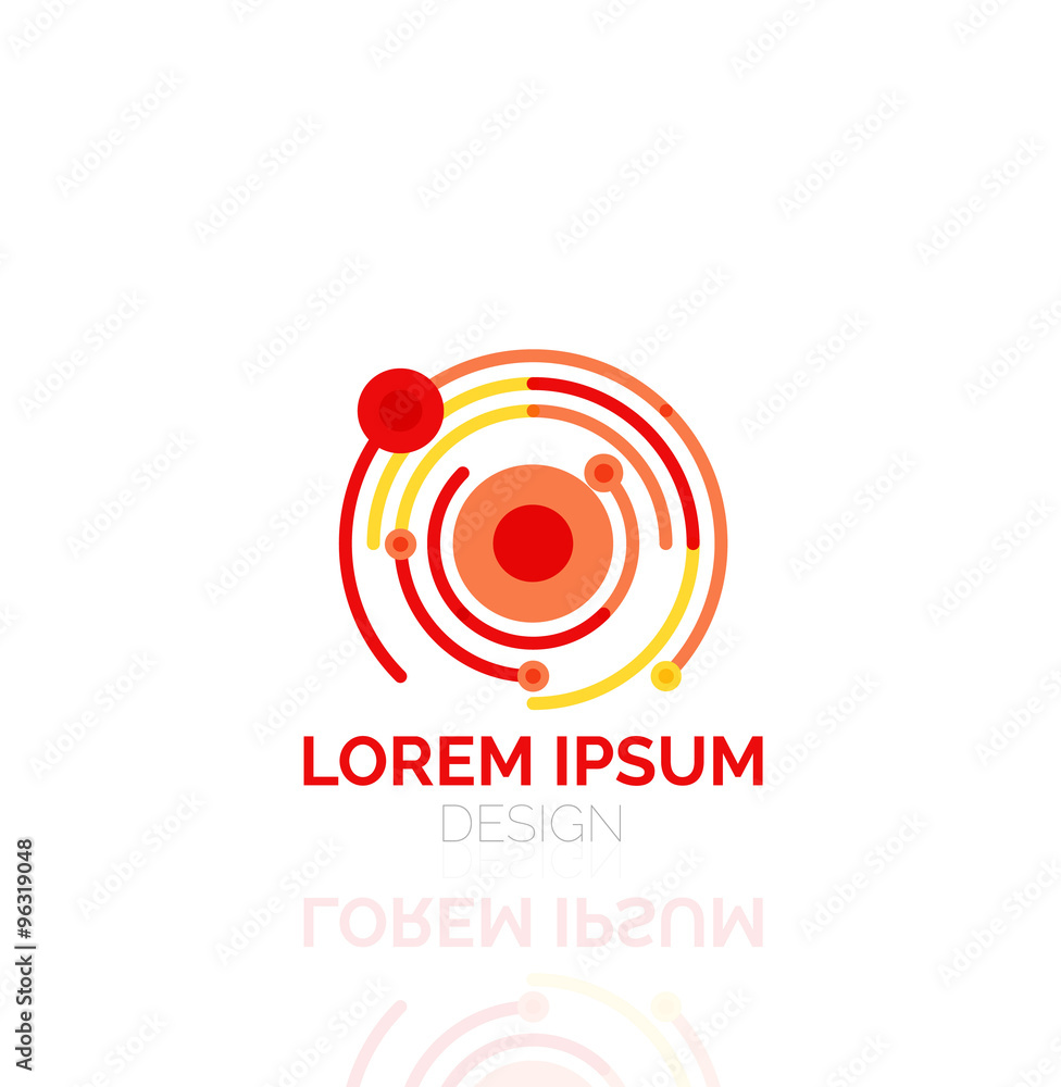 Vector swirl and circles outline minimal abstract geometric logo Vector swirl and circles outline minimal abstract geometric logo