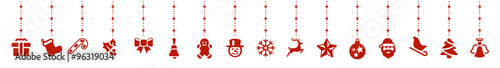 Christmas hanging Elements Dekoration background Panorama