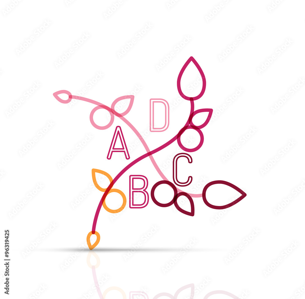Abstract geometric linear hipster floral icon, frame design, flat style Abstract geometric linear hipster floral icon, frame design, flat style