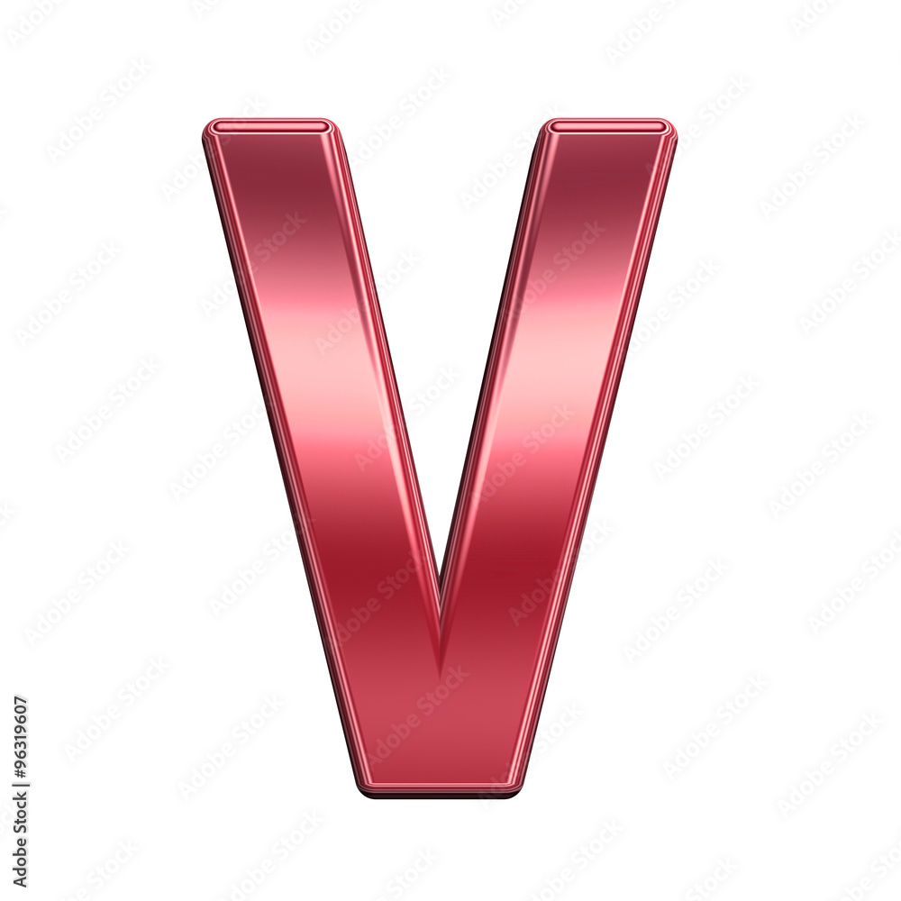 One letter from shiny red alphabet set, isolated on white. Computer generated 3D photo rendering. One letter from shiny red alphabet set, isolated on white. Computer generated 3D photo rendering.