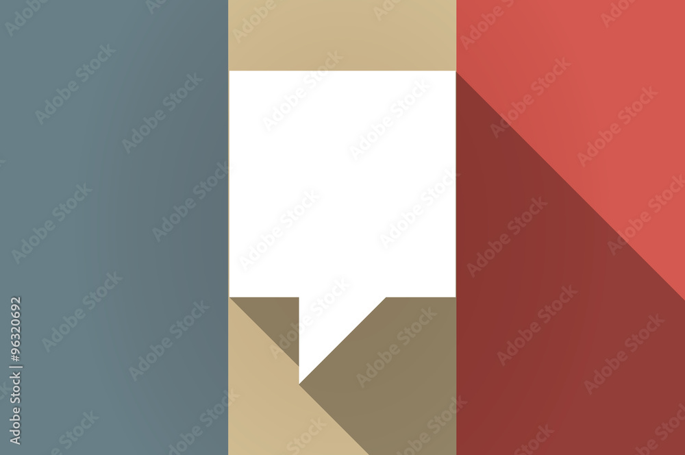 Long shadow flag of France vector icon with a tooltip