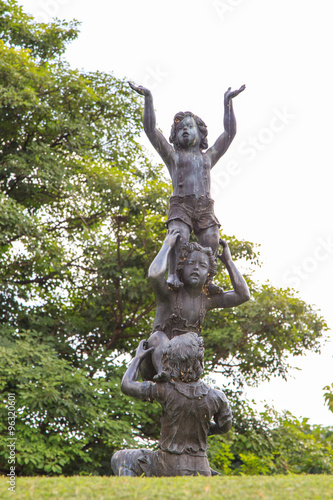 Children statue at Vachirabenjatas Park  Rot Fai Park .