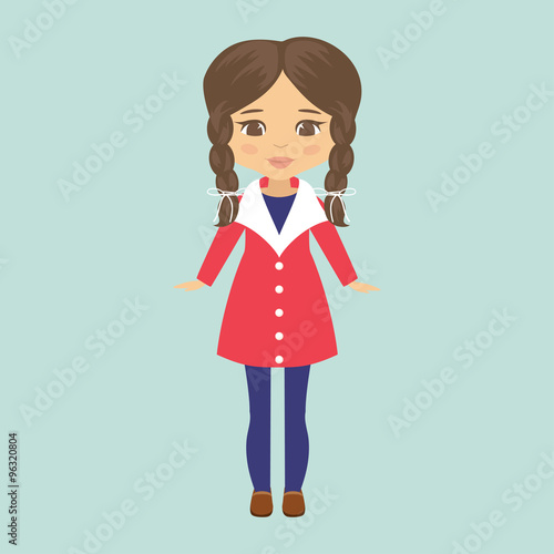 girl with braid in coat