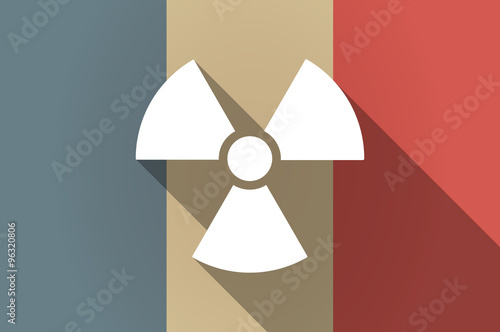 Long shadow flag of France vector icon with a radio activity sig