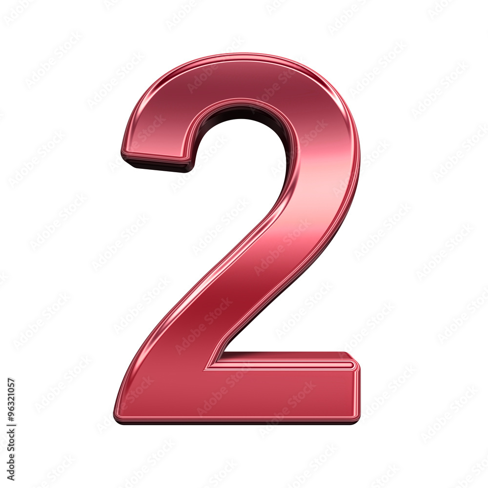 One digit from shiny red alphabet set, isolated on white. Computer generated 3D photo rendering. One digit from shiny red alphabet set, isolated on white. Computer generated 3D photo rendering.