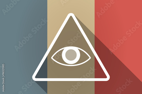 Free Download Long shadow flag of France vector icon with an all seeing eye - GFXLoad