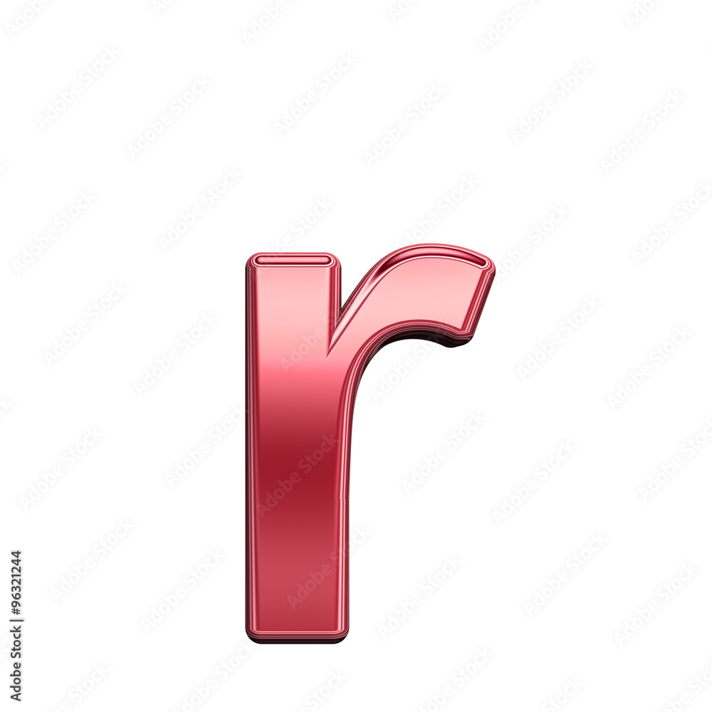 One lower case letter from shiny red alphabet set, isolated on white. Computer generated 3D photo rendering. One lower case letter from shiny red alphabet set, isolated on white. Computer generated 3D photo rendering.