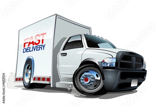 Cartoon delivery cargo truck