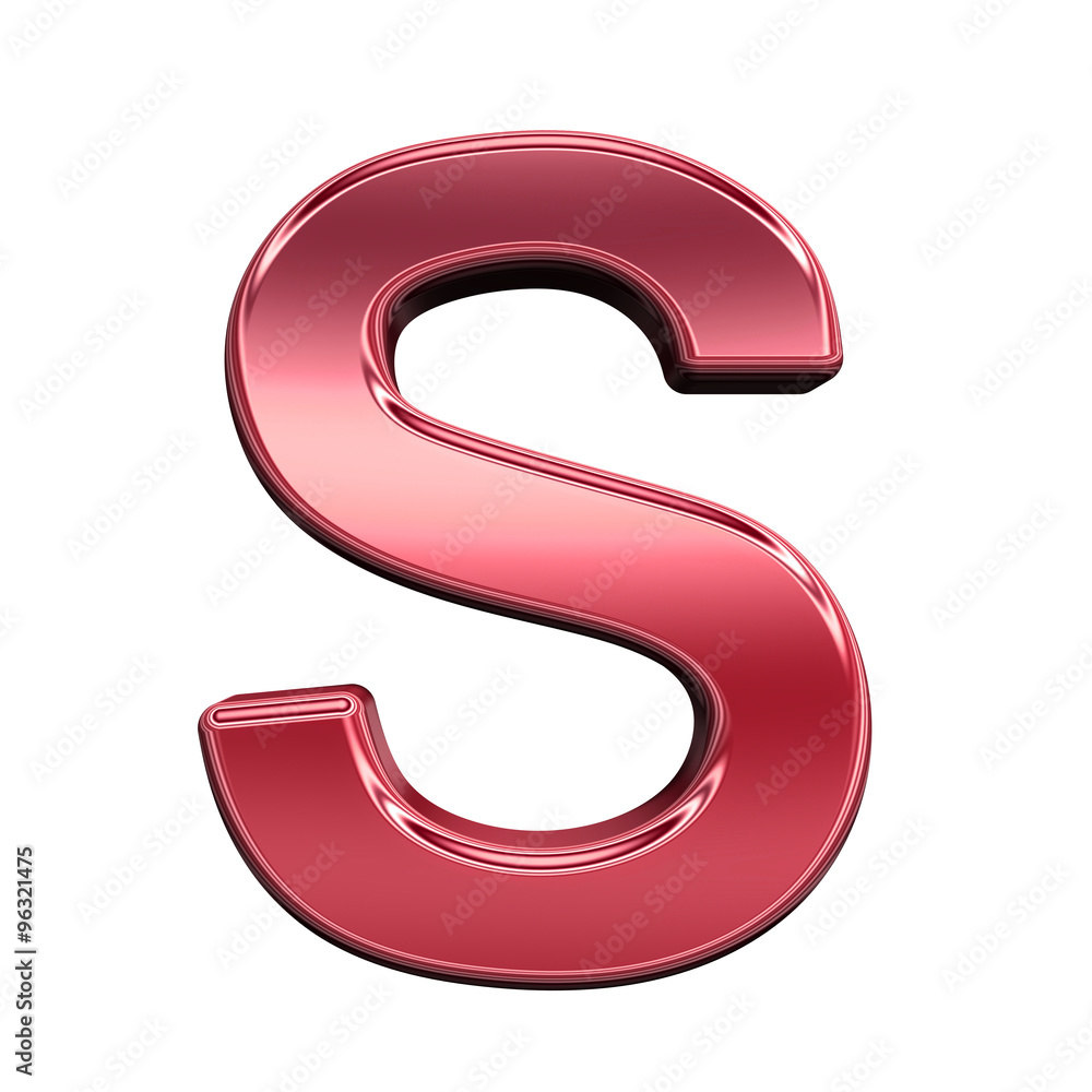 One letter from shiny red alphabet set, isolated on white. Computer generated 3D photo rendering. One letter from shiny red alphabet set, isolated on white. Computer generated 3D photo rendering.