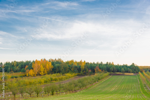 Beautiful hilly meadows in autumn colors