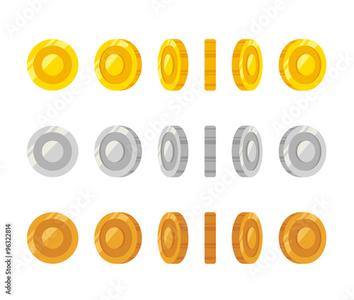 Cartoon coins rotation