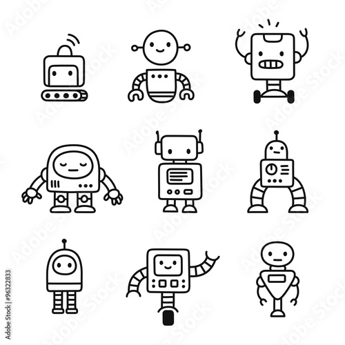 Cute cartoon robots